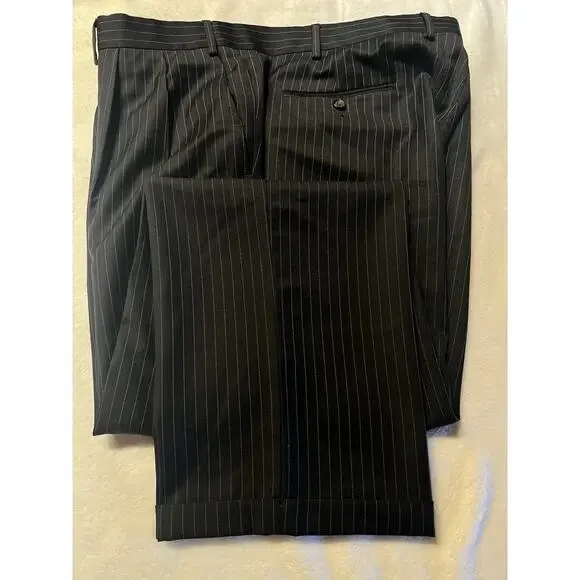 Ralph Lauren LRL Mens 42L 40x30 Black Stripe 2 Piece Suit Note - Picture 8 of 16